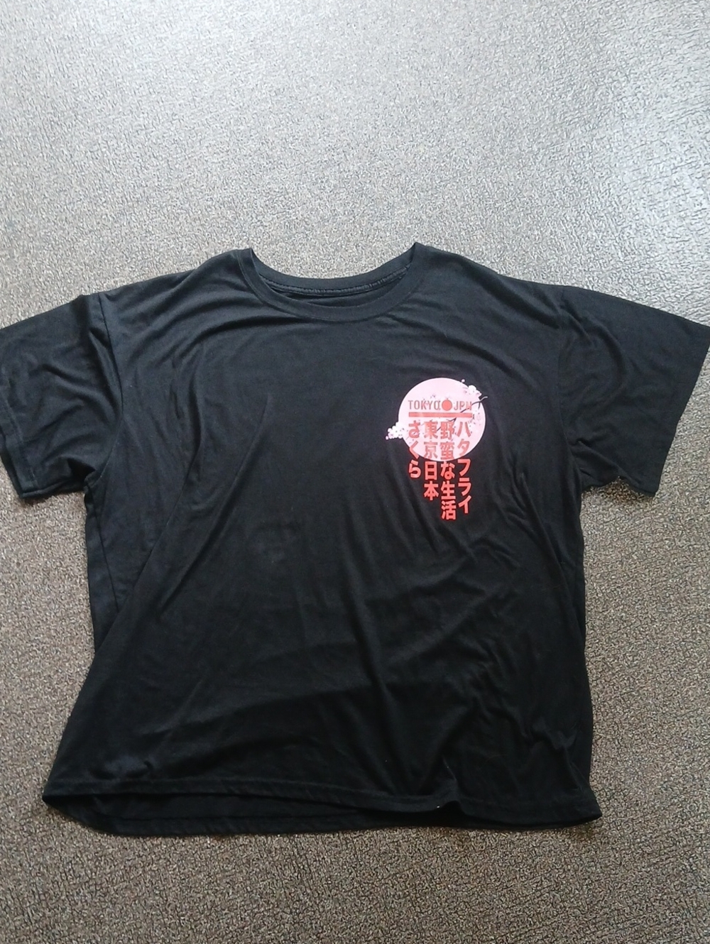Two Monkeys Men's Tee Black Tokyo Graphic Short-Sleeve Cherry Blossoms 3XL